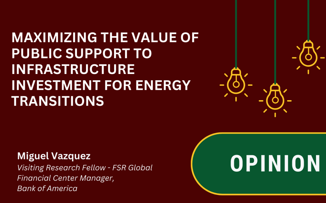 Maximizing the value of public support to infrastructure investment for energy transitions
